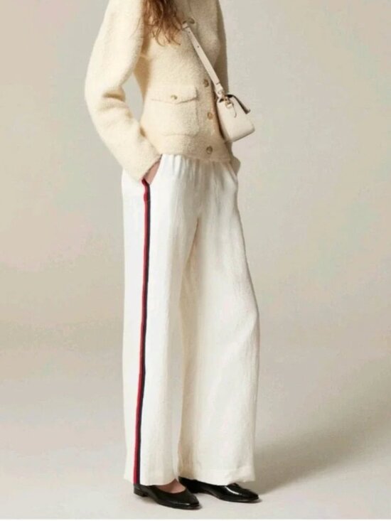 J. Crew Pants - NWT J.Crew Stratus Pants Side-Stripe Ivory Pull-On Pant Size 4